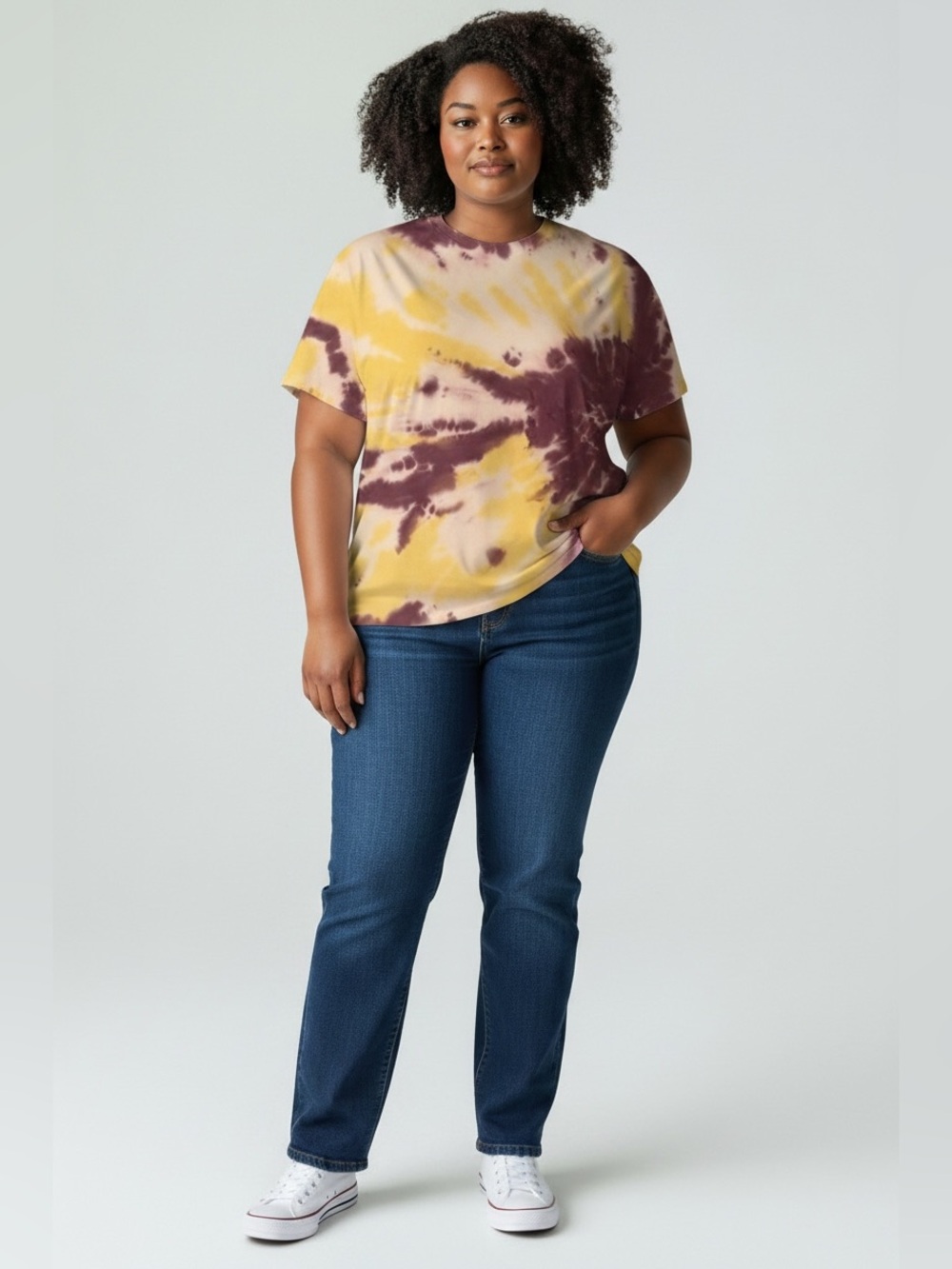 Vintage Tie-Dye Cotton T-shirt Large